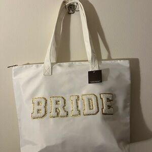 Hobby Lobby White and Gold Bride Tote Bag